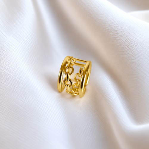 Gold Chain Link Statement Ring