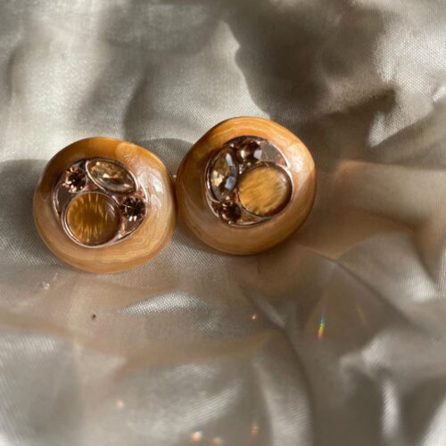 Vintage Brown Crystal Stud Earrings