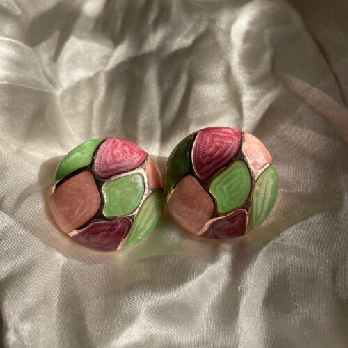 Multicolor Geometric Enamel Stud Earrings