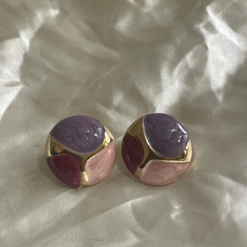 Lilac Textured Enamel Stud Earrings