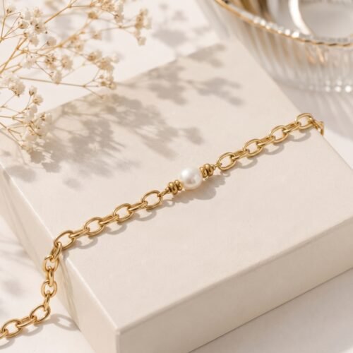 Golden Pearl Centered Bracelet