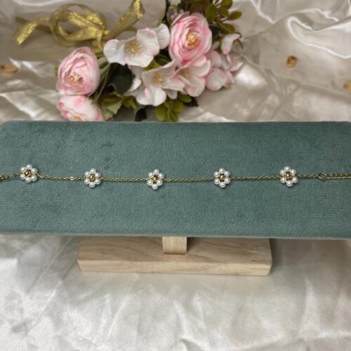Daisy Pearl Charm Bracelet