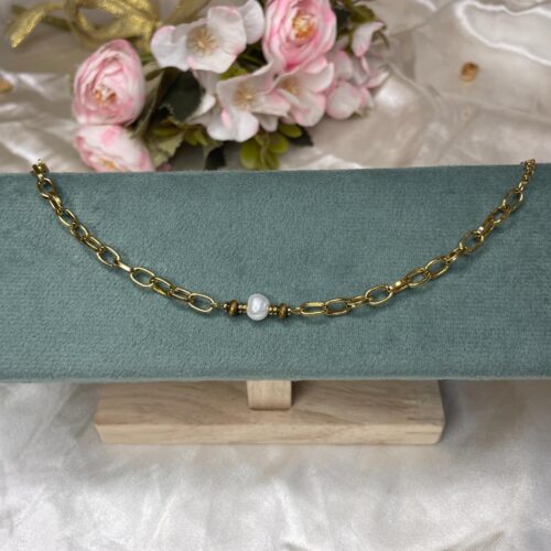 Golden Pearl Centered Bracelet