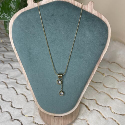 CZ Stone Drop Pendant Necklace