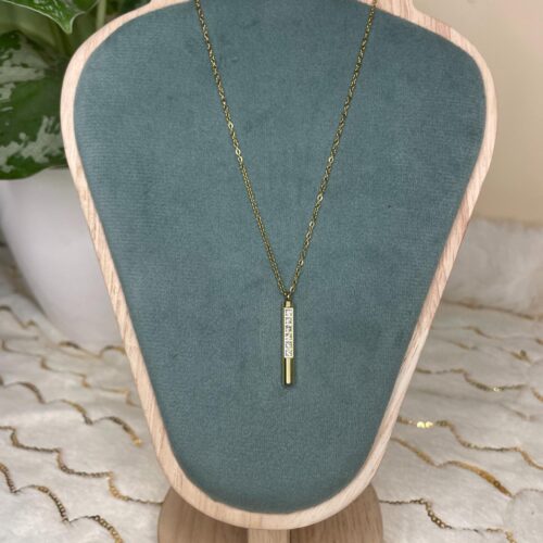 Crystal Vertical Bar Necklace