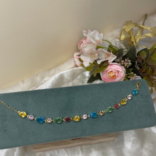Multi Color Stone Gold Bracelet