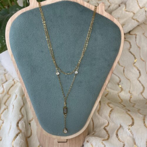 Crystal Accent Layered Necklace
