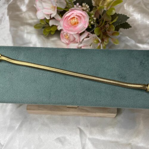 Vintage Gold-Tone Zip Lock Snake Chain Bracelet