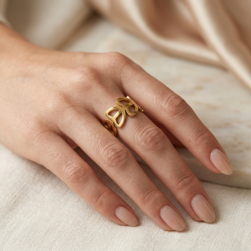 Aurelia Leaf Wrap Gold Plated Ring