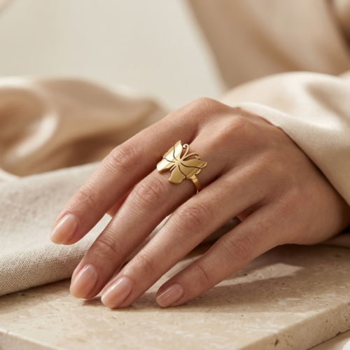 Minimalist Butterfly Motif Ring