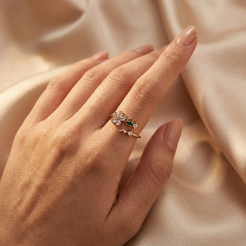 Floral Bouquet Mother of Pearl Ring