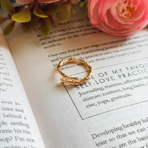 Bamboo style open ring
