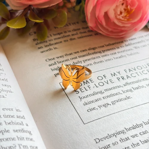 Minimalist Butterfly Motif Ring