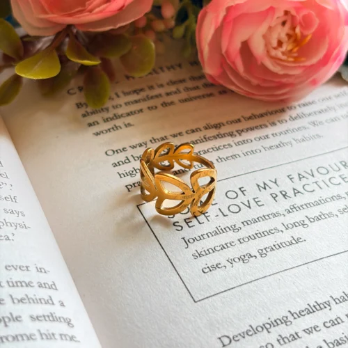 Aurelia Leaf Wrap Gold Plated Ring