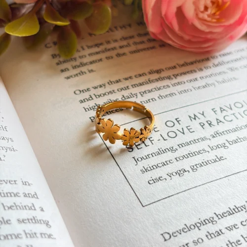 Gold-Tone Daisy Chain Wrap Ring