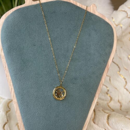 Tree Motif Circular Pendant Necklace
