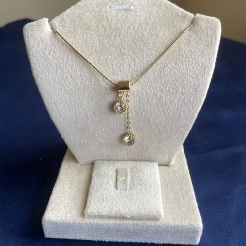 CZ Stone Drop Pendant Necklace
