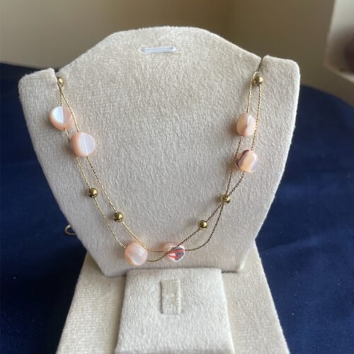 Double Layered Peach Shell Necklace
