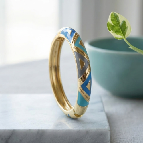 Soft Blue Enamel Bangle