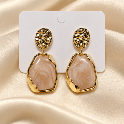 Marble Resin Drop Earrings