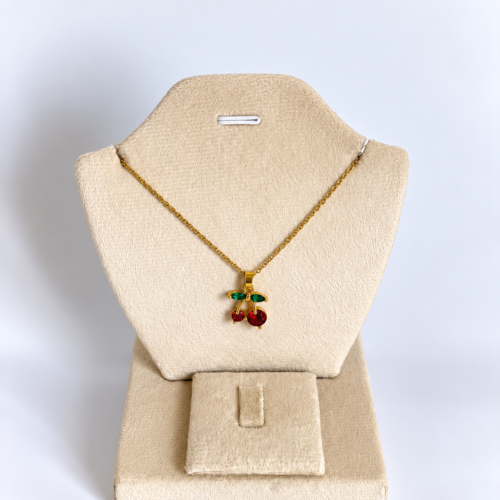 Cherry Crystal Pendant Necklace