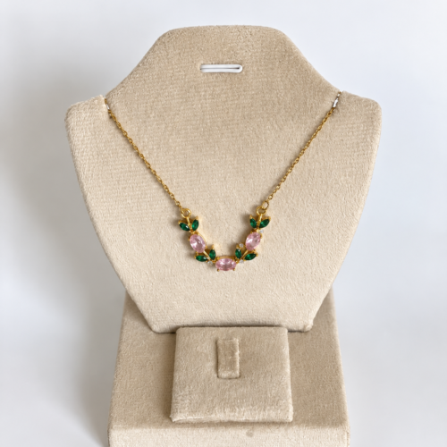 Pink Tulip Vine Necklace