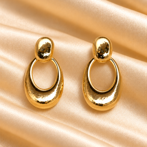 Retro Oval Drop Earrings