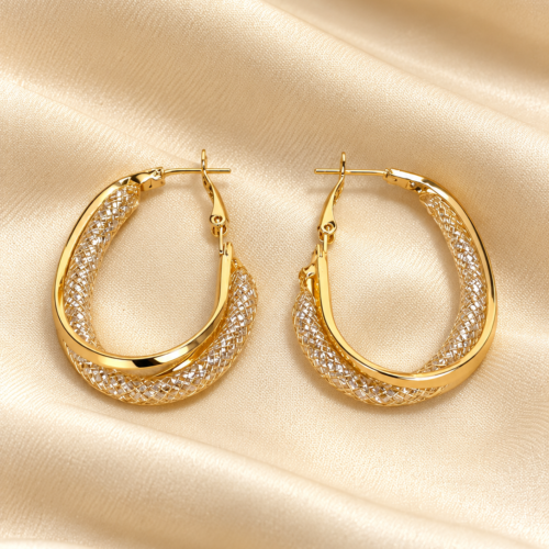 Golden Weave Hoop Earrings