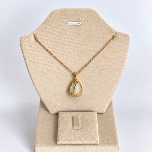 White Tulip Pendant Necklace