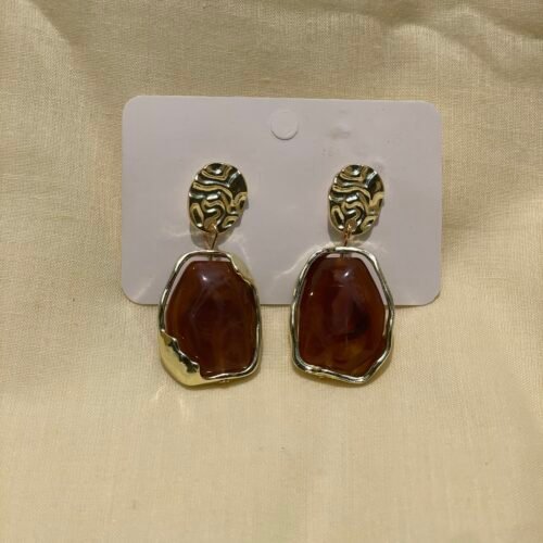 Amber Resin Drop Earrings