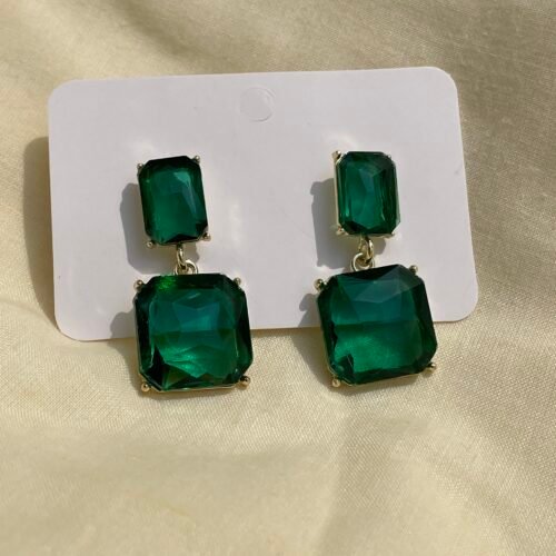 Emerald Crystal Drop Earrings