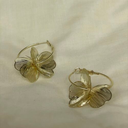Floral Wire Hoop Earrings