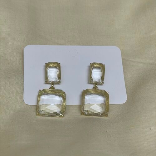 Geometric Crystal Drop Earrings