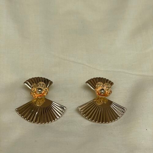 Pleated Fan Statement Earrings