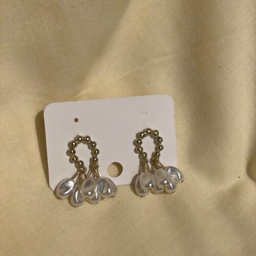 Pearl Cascade Loop Earrings