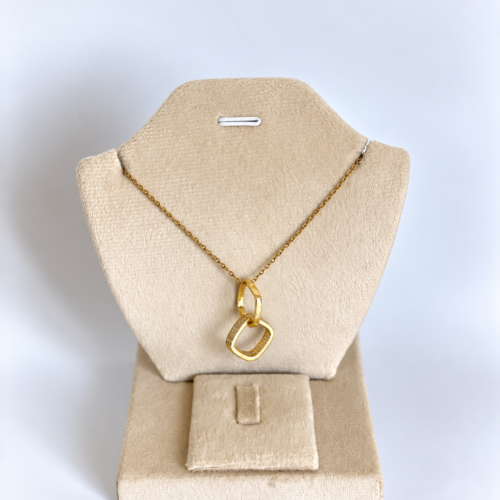 Interlocking Geometric Pendant Necklace