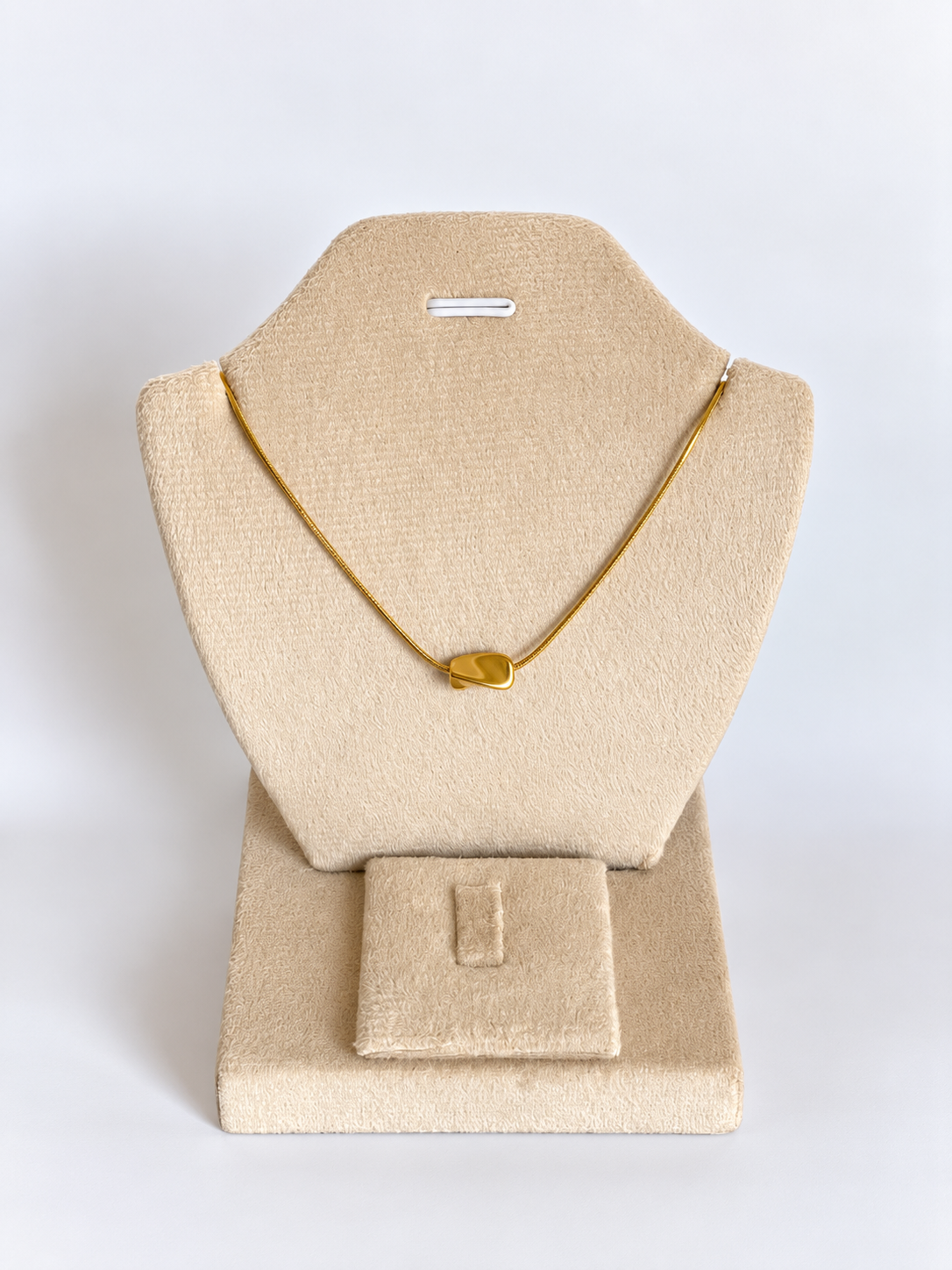 Minimal Gold Necklace on Bust Display