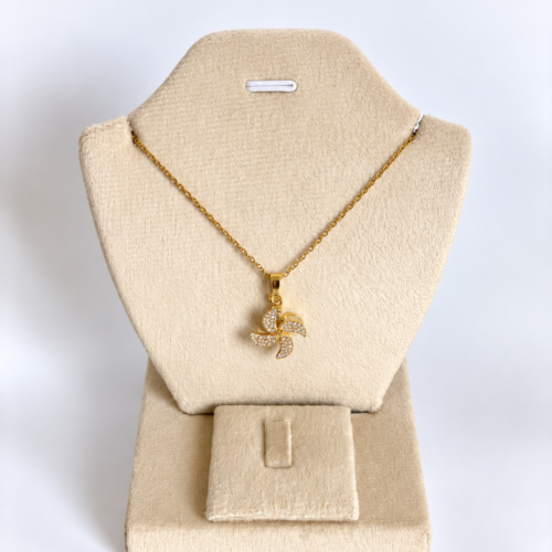 Spinning Pinwheel Crystal Necklace