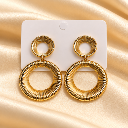 Ribbed Double Hoop Earrings