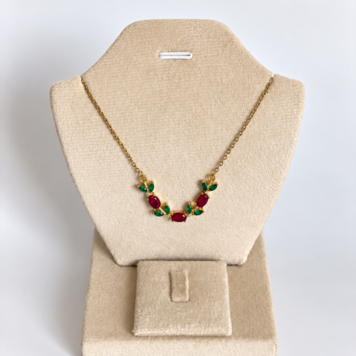 Red Tulip Crystal Necklace