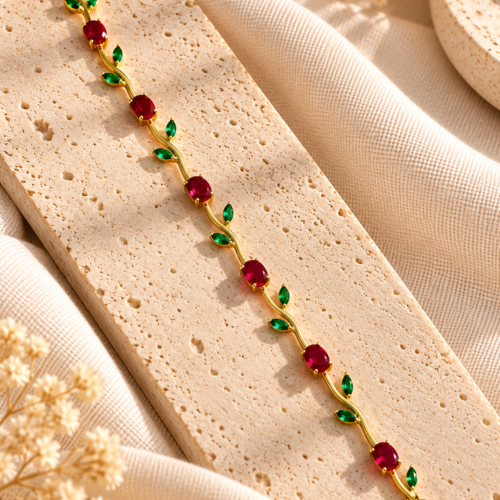 Red Tulip Crystal Bracelet