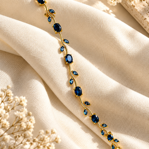 Blue Tulip Crystal Bracelet