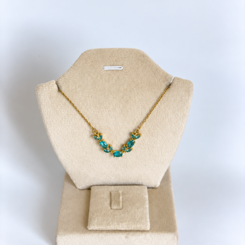 Blue Tulip Crystal Necklace
